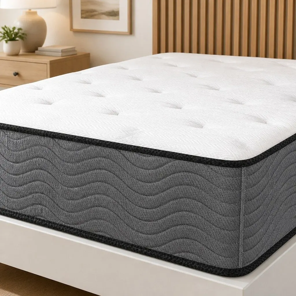 King Single Spring Mattress Extra Firm Support 203cm x 106cm White
