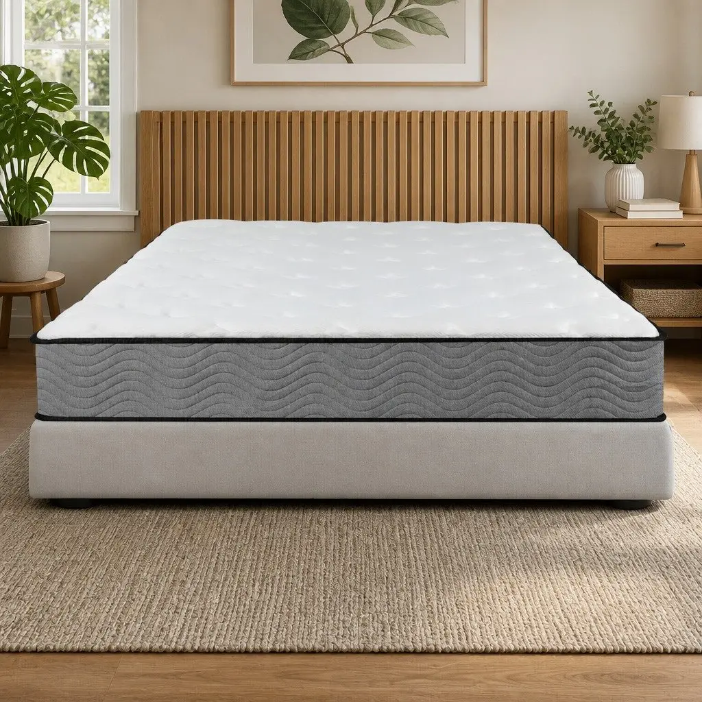 King Single Spring Mattress Extra Firm Support 203cm x 106cm White