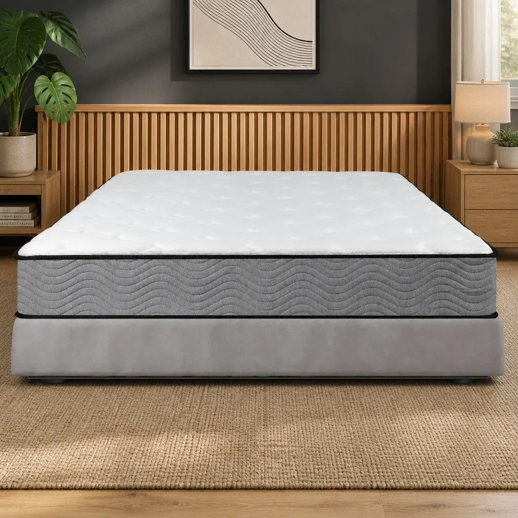Pocket Spring Mattress Extra Firm Single Size 6-Zone Support White