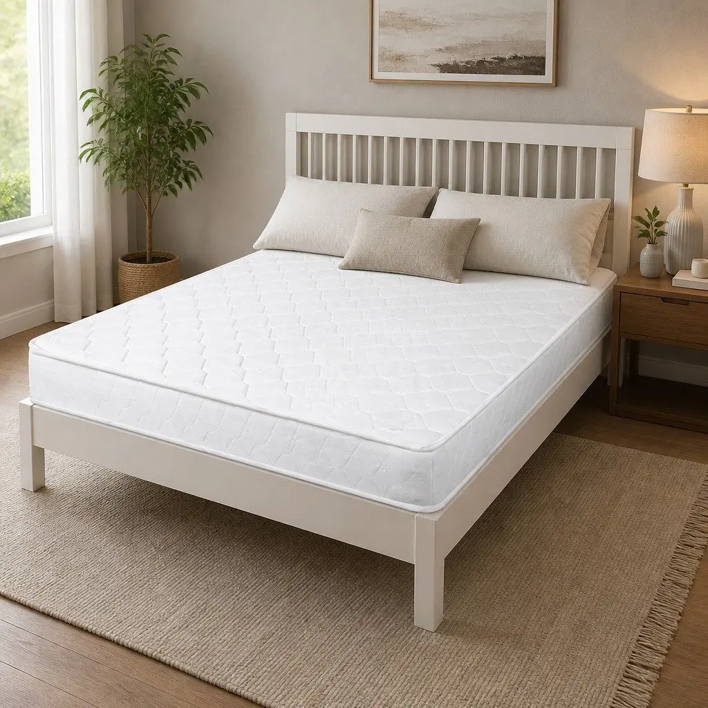 Spring Coil Mattress Bonnell Support King Single High Firm Foam White
