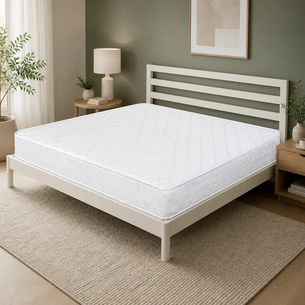 Spring Coil Mattress Bonnell Support King Single High Firm Foam White