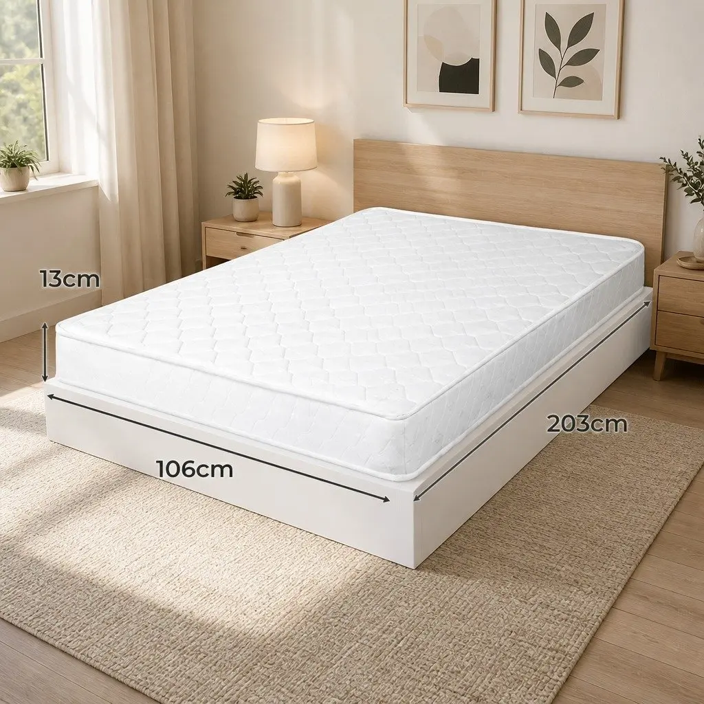 Spring Coil Mattress Bonnell Support King Single High Firm Foam White