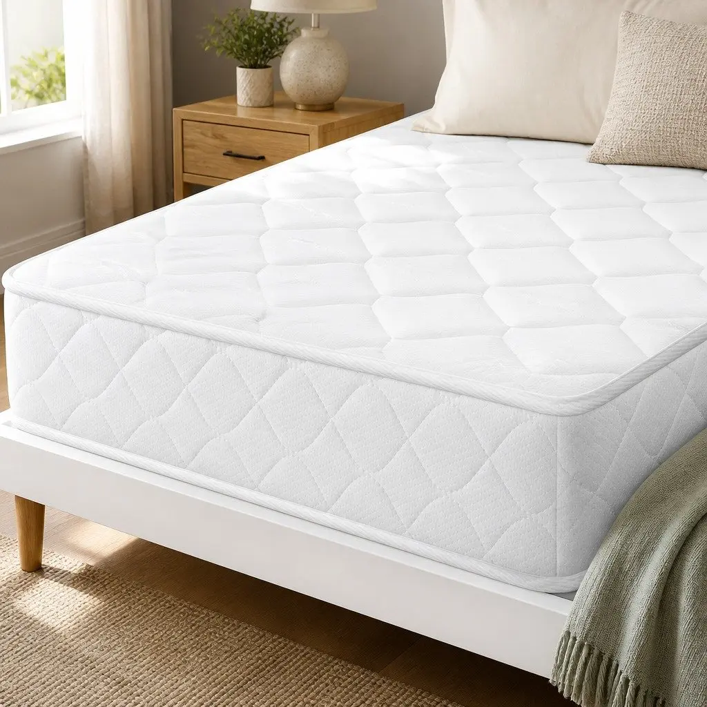Spring Coil Mattress Bonnell Support King Single High Firm Foam White