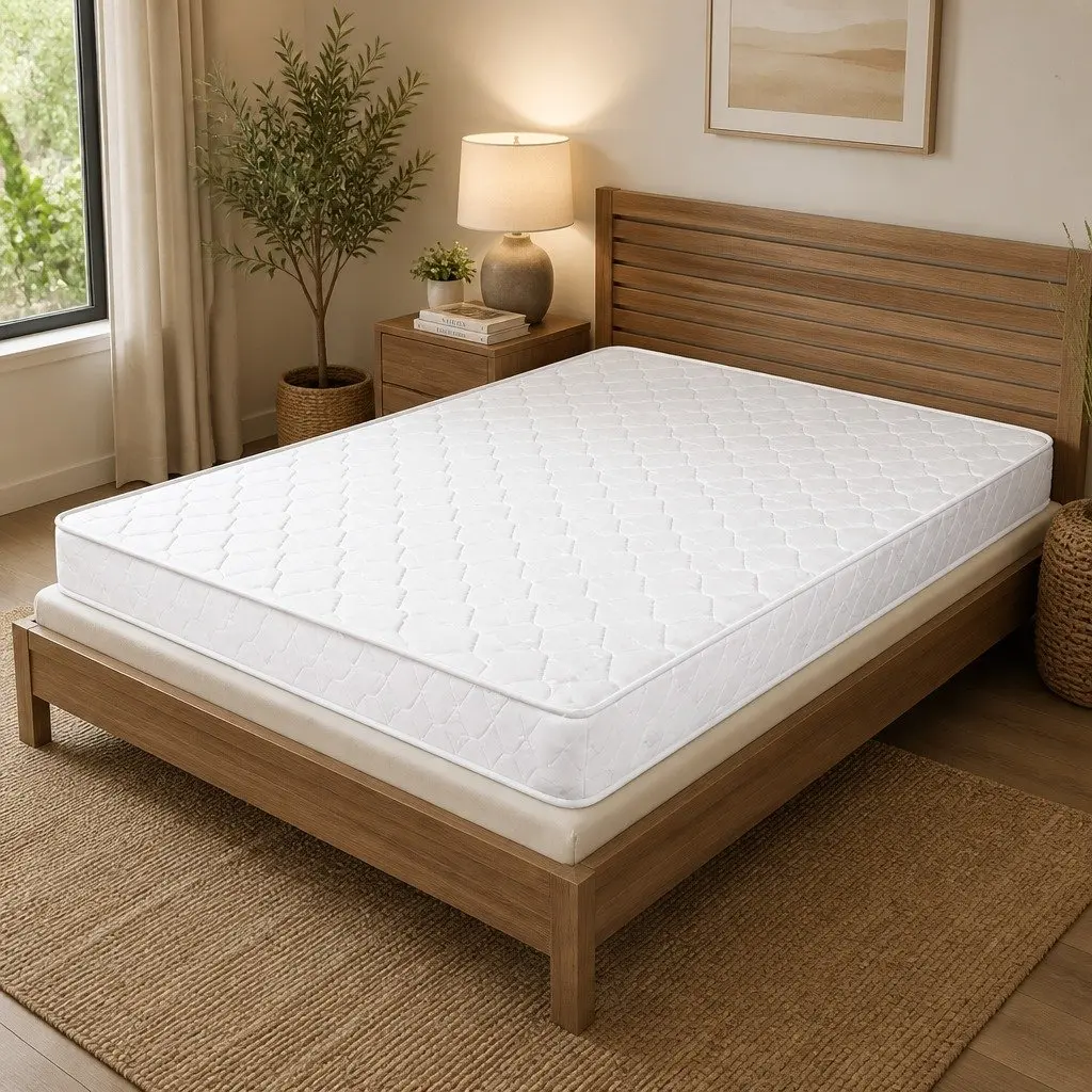 Queen Spring Mattress Bonnell Coil High Firm Foam Bed 203cm x 153cm White