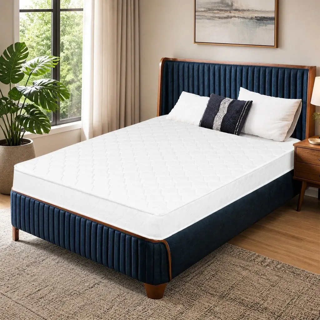 Queen Spring Mattress Bonnell Coil High Firm Foam Bed 203cm x 153cm White