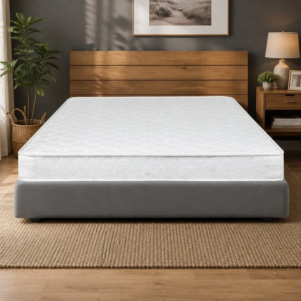 Queen Spring Mattress Bonnell Coil High Firm Foam Bed 203cm x 153cm White