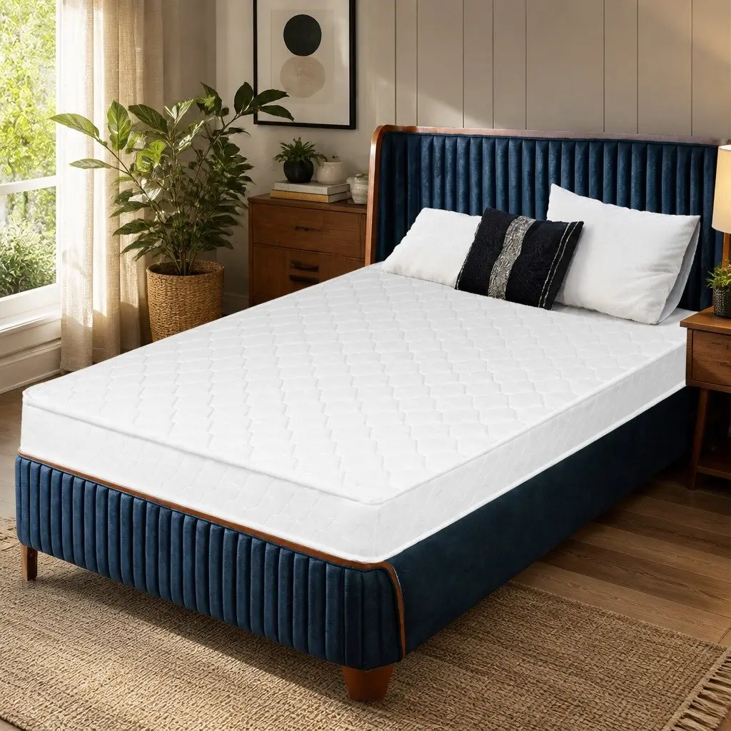 Single Mattress Bonnell Spring Coil High Firm Support 190cm x 91cm White