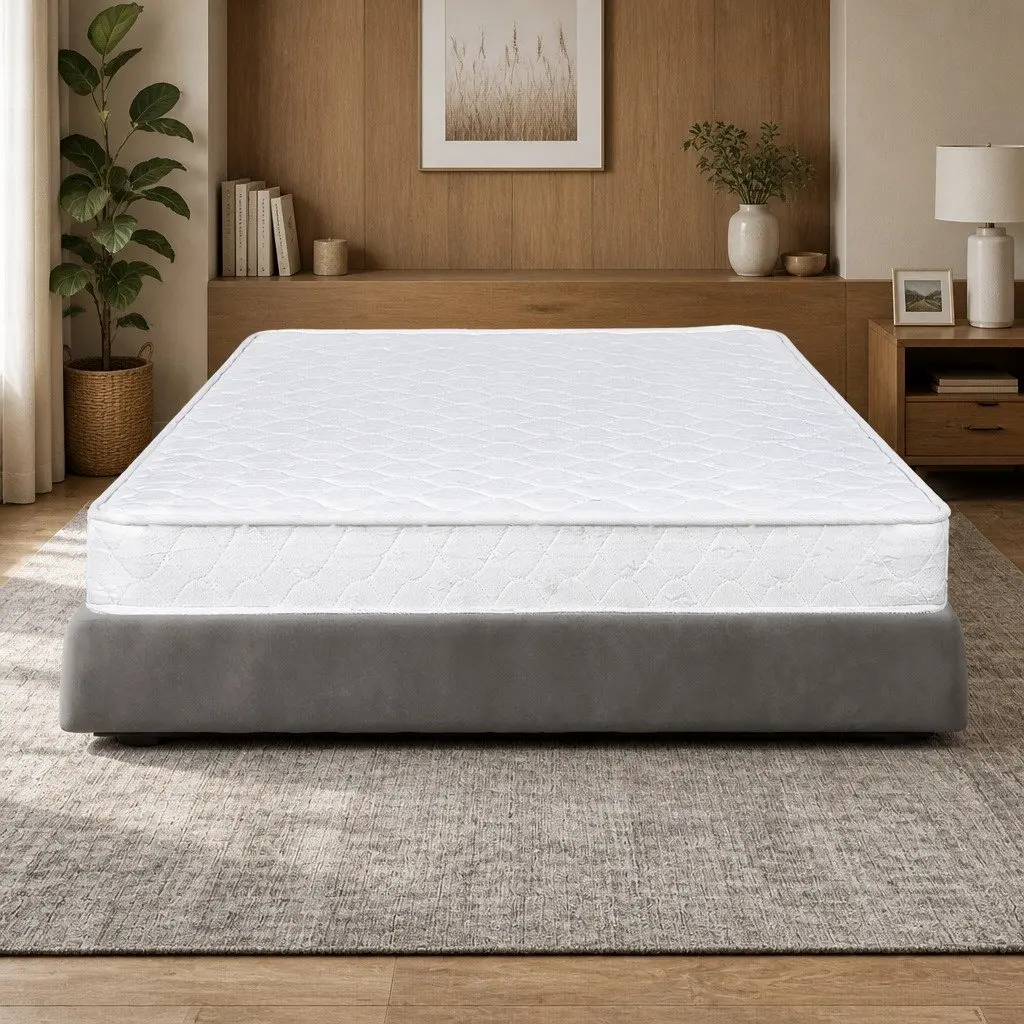 Single Mattress Bonnell Spring Coil High Firm Support 190cm x 91cm White