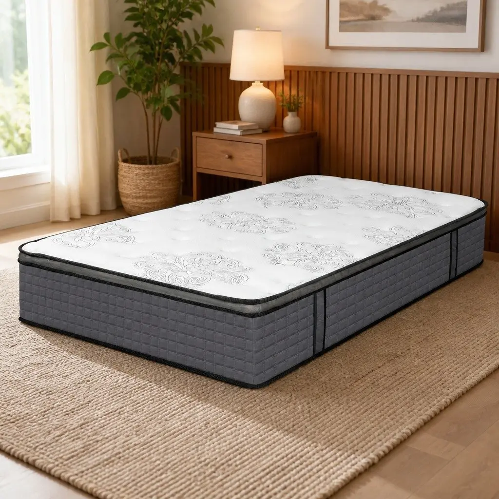 Double Spring Mattress Medium Firmness 5-Zone Support Double Size White