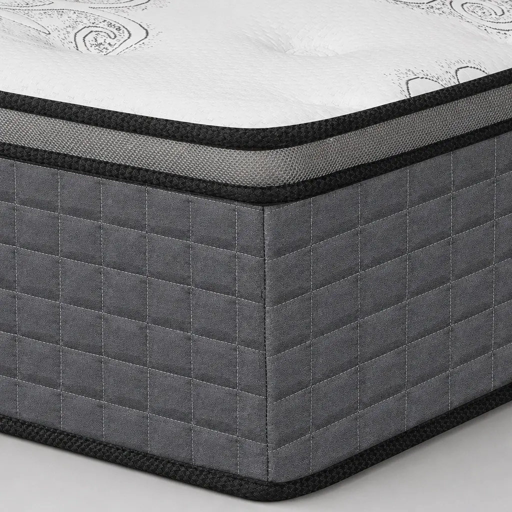 Double Spring Mattress Medium Firmness 5-Zone Support Double Size White