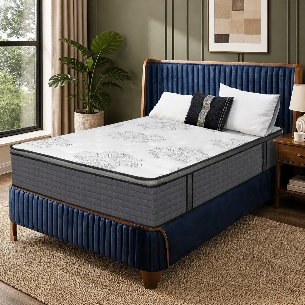 Double Spring Mattress Medium Firmness 5-Zone Support Double Size White