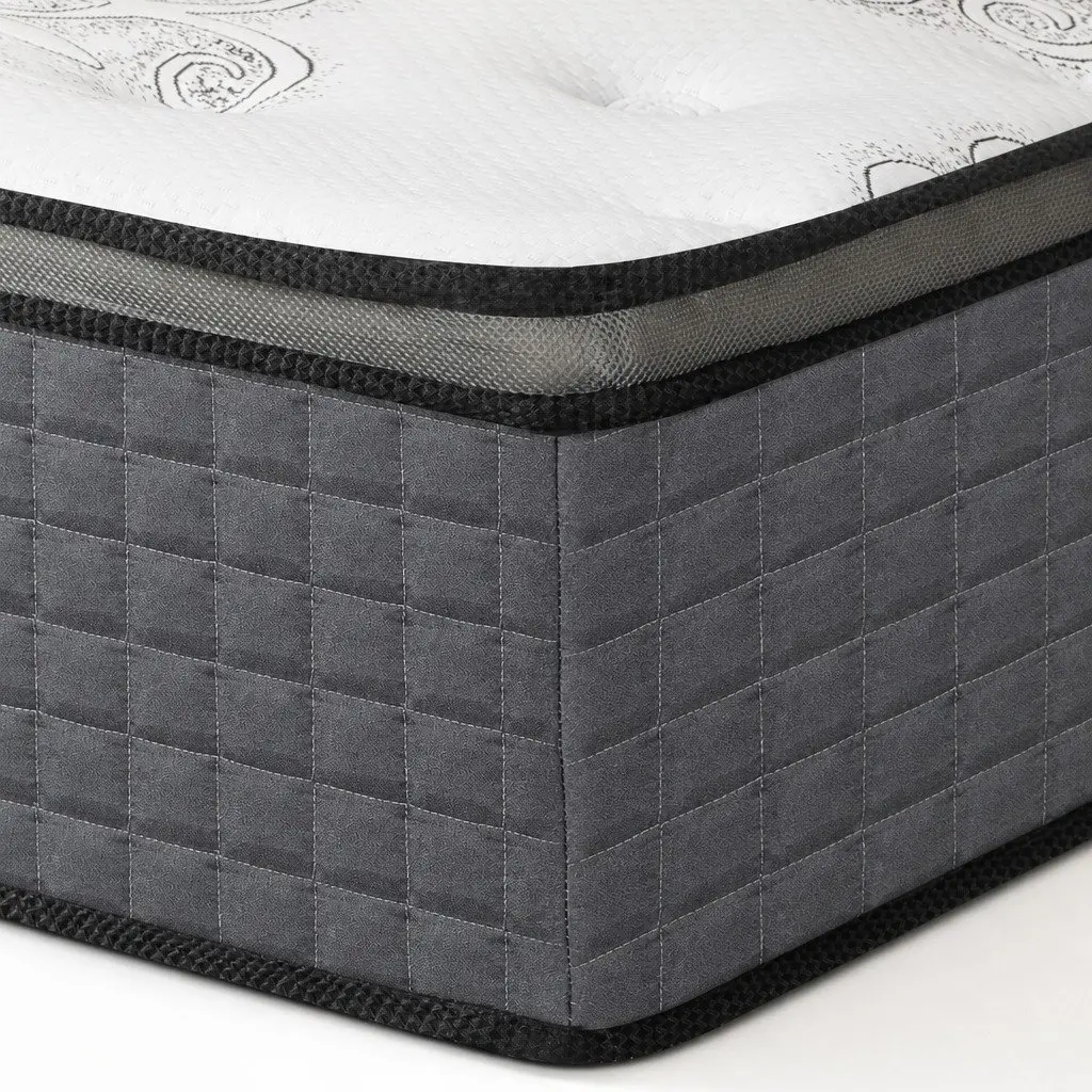 King Size Spring Mattress 5-Zone Pocket Coil Medium Firm Egg-Crate Foam Bed