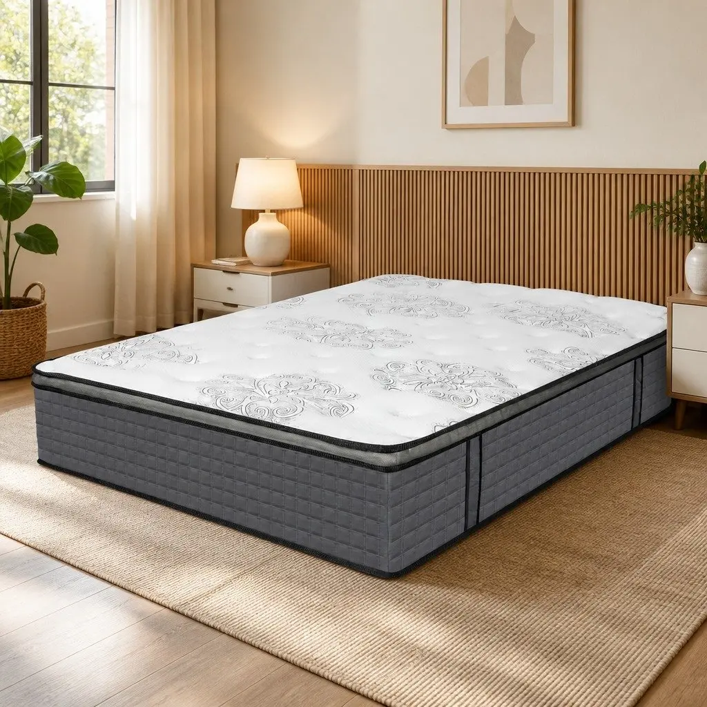 Spring Mattress Pocket Egg Super King Size Bed Memory Foam Support System White