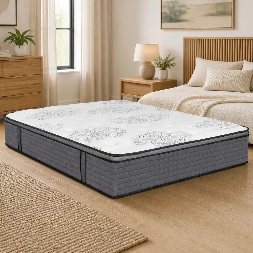 Spring Mattress Pocket Egg Super King Size Bed Memory Foam Support System White