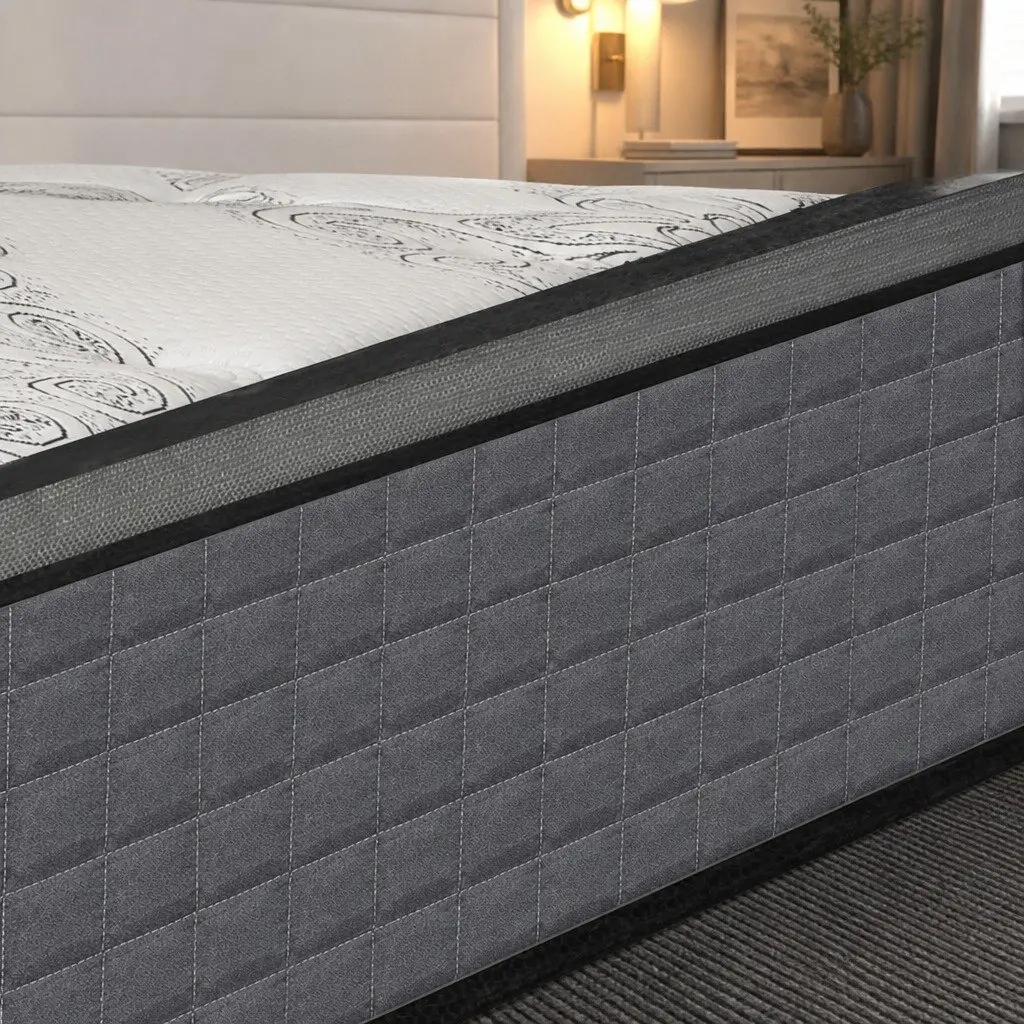 Spring Mattress Pocket Egg Super King Size Bed Memory Foam Support System White