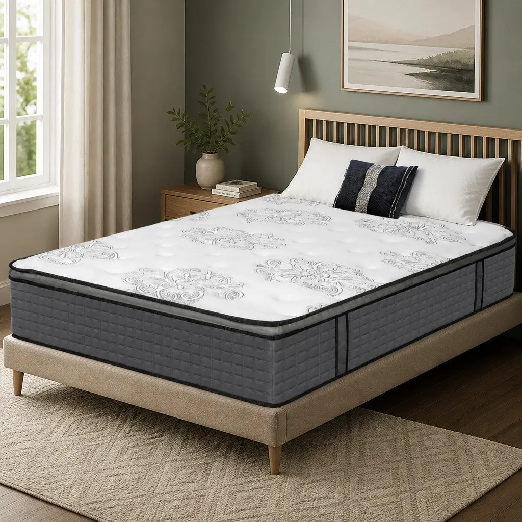 Spring Mattress Pocket Egg Super King Size Bed Memory Foam Support System White