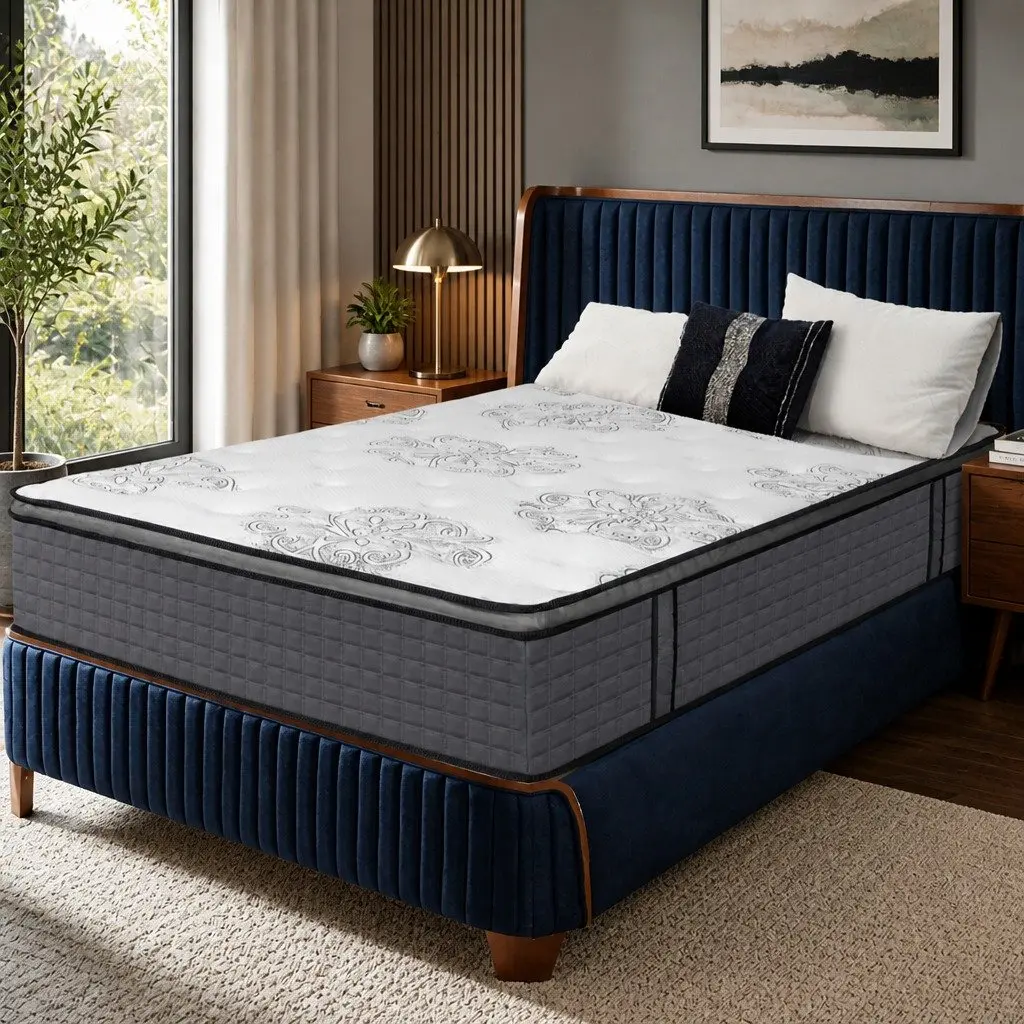 Spring Mattress Pocket Egg Super King Size Bed Memory Foam Support System White