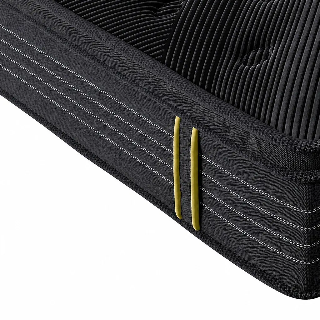 Spring Mattress Pocket Coil Support Double Bed Bamboo Charcoal Black 188cm L x 138cm W 35cm Thickness