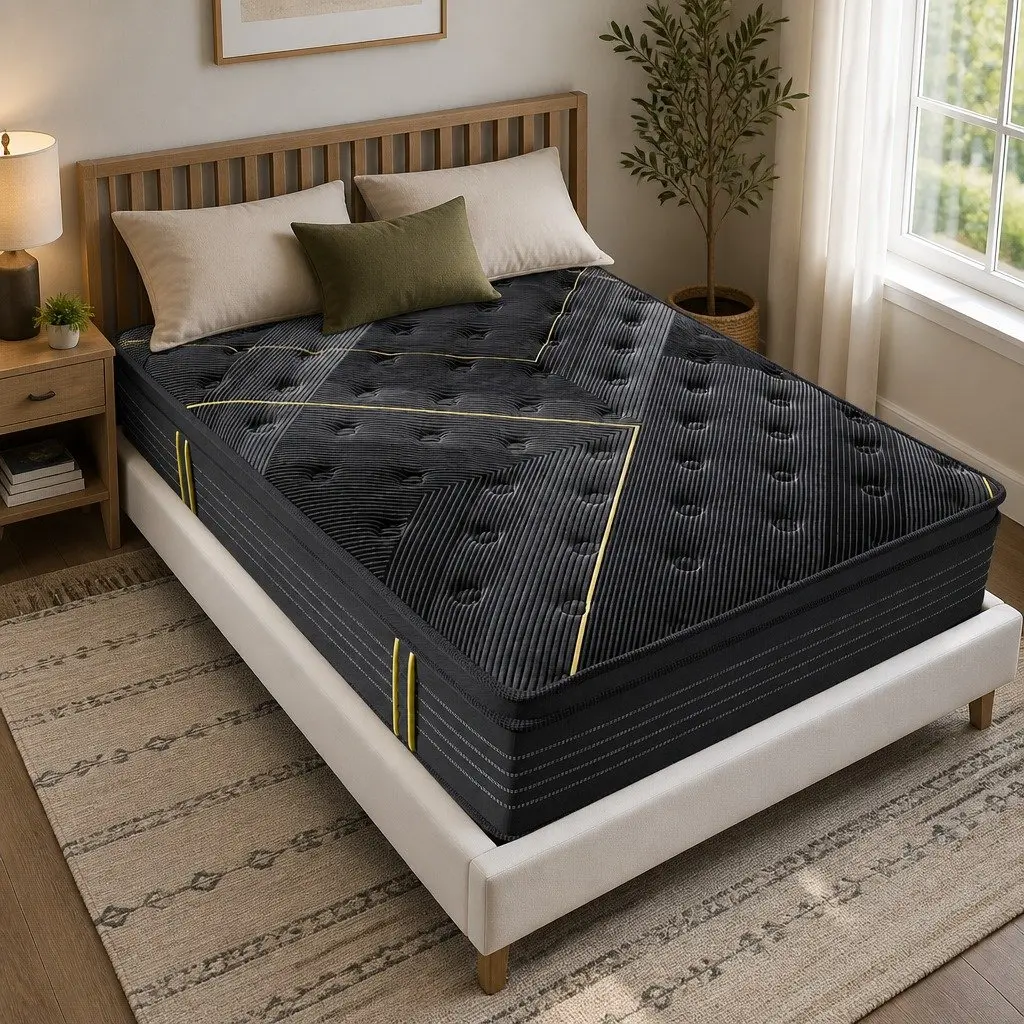 King Mattress with Pocket Springs & Charcoal Fabric