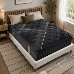 Comfortable King Mattress with Pocket Springs & Charcoal Fabric