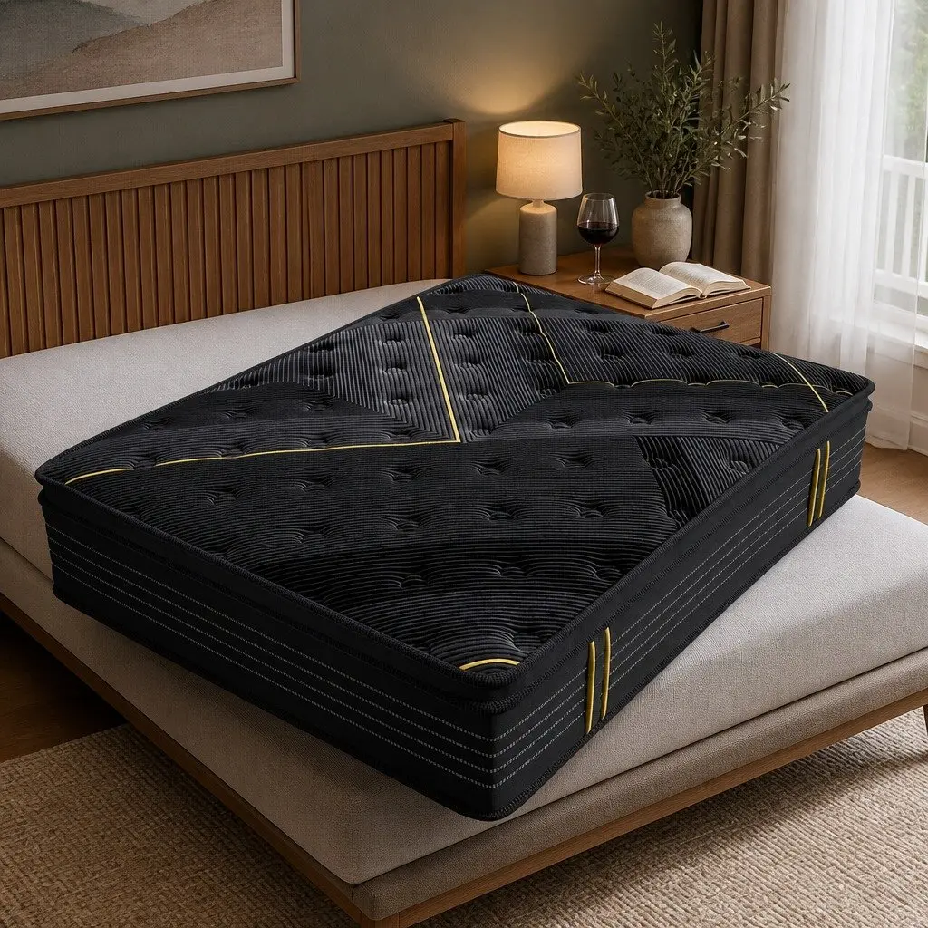King Mattress with Pocket Springs & Charcoal Fabric