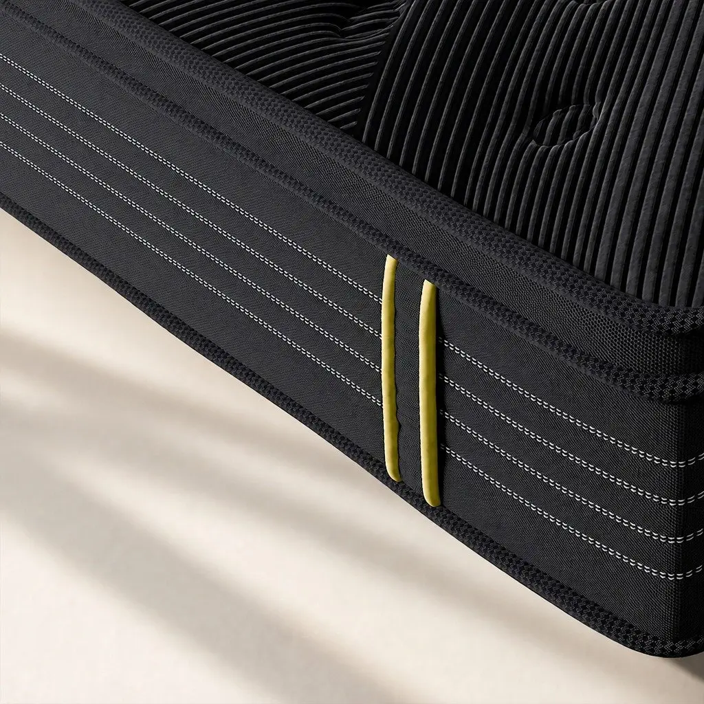 Queen Mattress Bamboo Charcoal Pocket Spring Foam Support 203cm x 153cm Black
