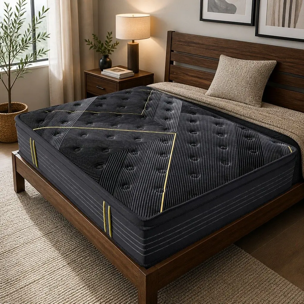 Spring Mattress Single Bamboo Charcoal Pocket Coil Euro Top Comfort Bed