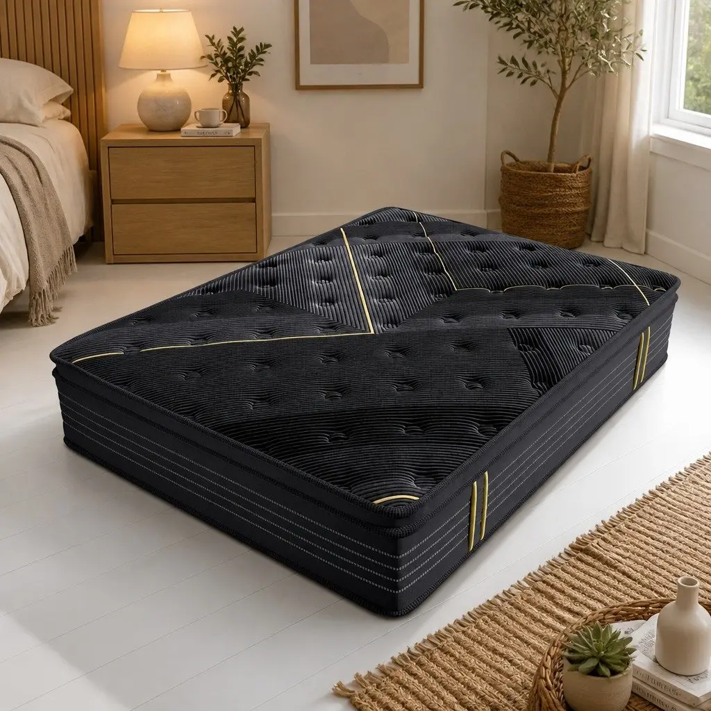 Spring Mattress Single Bamboo Charcoal Pocket Coil Euro Top Comfort Bed