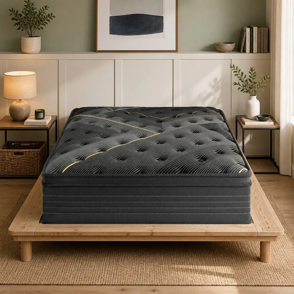 Spring Mattress Single Bamboo Charcoal Pocket Coil Euro Top Comfort Bed