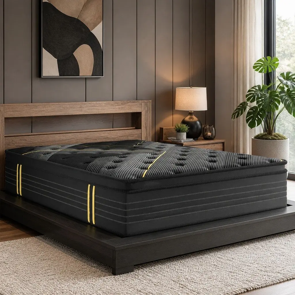 Spring Mattress Single Bamboo Charcoal Pocket Coil Euro Top Comfort Bed