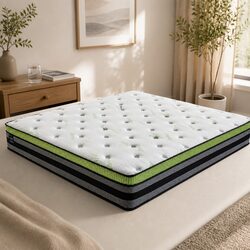 King Pocket Spring Mattress Cooling Gel Memory Foam Medium-Firm Support Bed