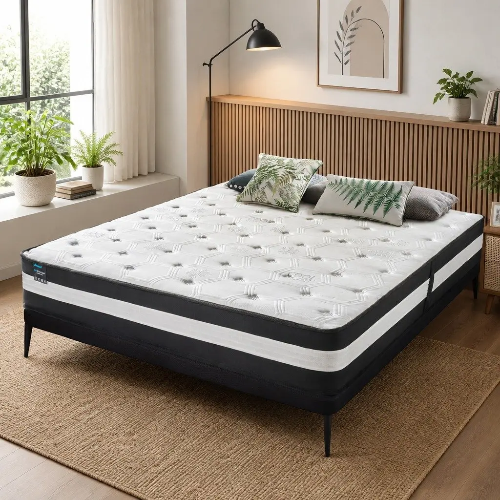 Single Cooling Mattress 5 Zone Pocket Spring 25cm Medium Firm Gel Memory Foam