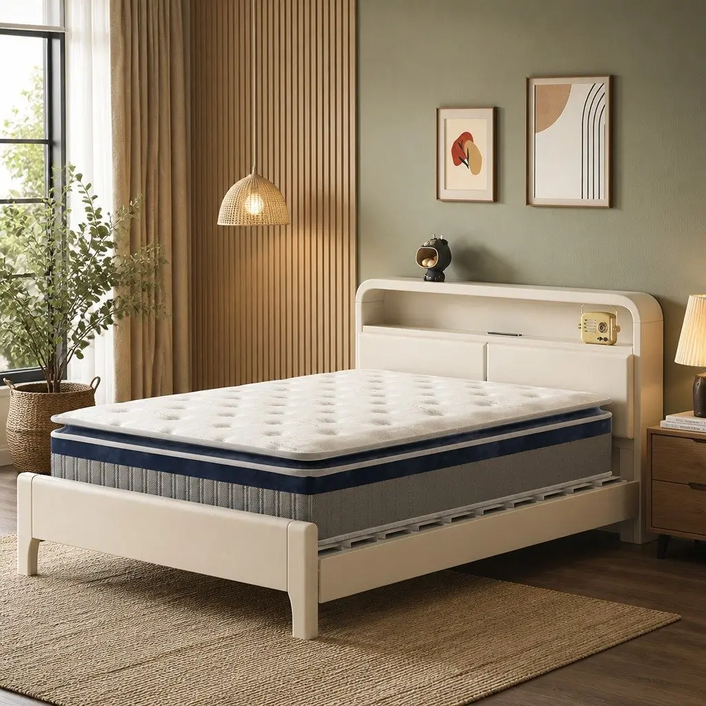 Single Mattress 7-Zone Pocket Coil Support 32cm Thick White Pillow Top