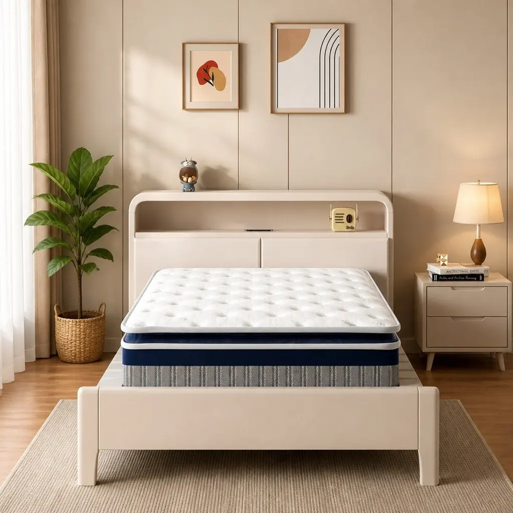 Single Mattress 7-Zone Pocket Coil Support 32cm Thick White Pillow Top