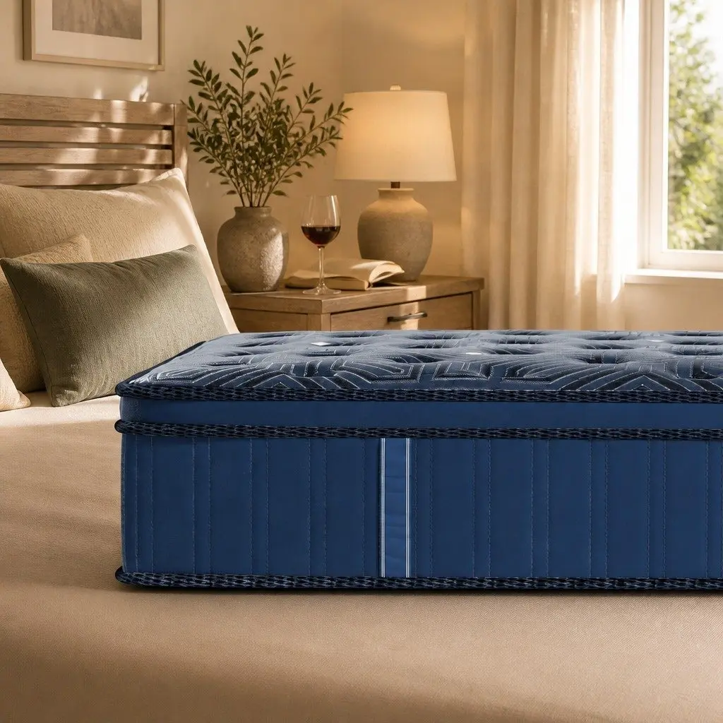 Spring Mattress Euro Top 30CM King Single Pocket Coil Support Blue