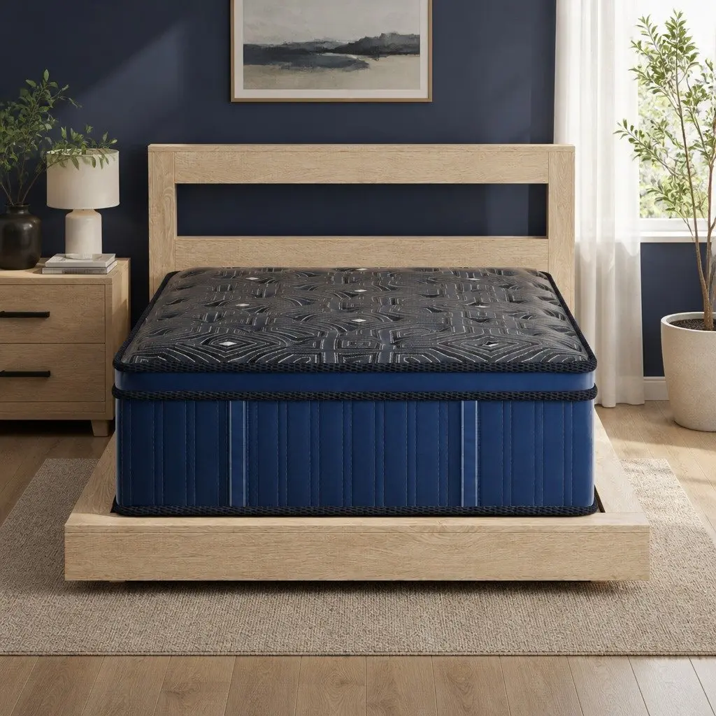 Spring Mattress Euro Top 30CM King Single Pocket Coil Support Blue