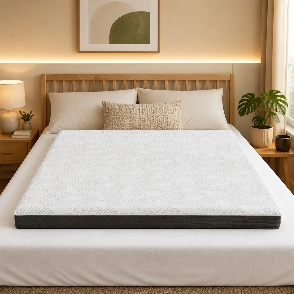 Double Mattress Gel Memory Foam Cooling 15cm Medium Firm White