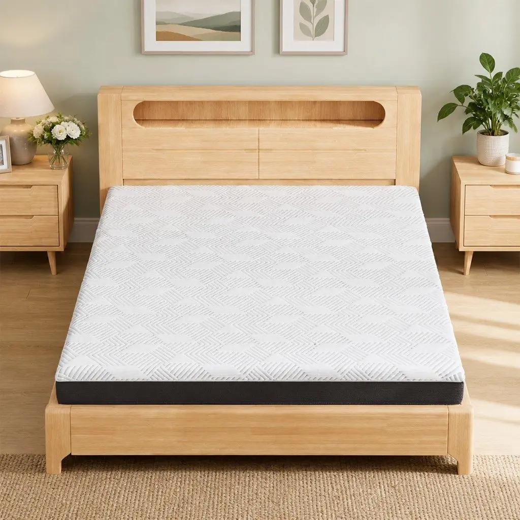 Double Mattress Gel Memory Foam Cooling 15cm Medium Firm White