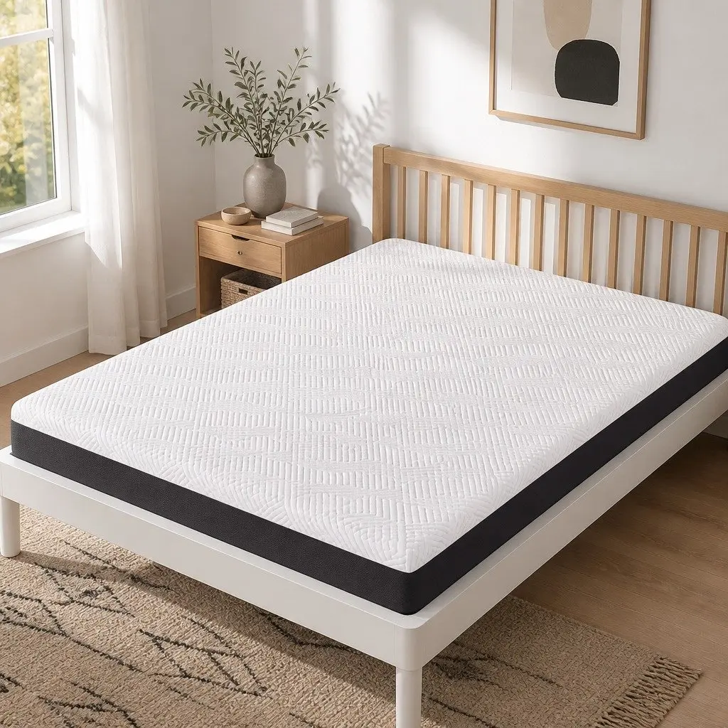 Memory Foam Mattress Pad Gel Cooling Double Hypoallergenic 20cm White