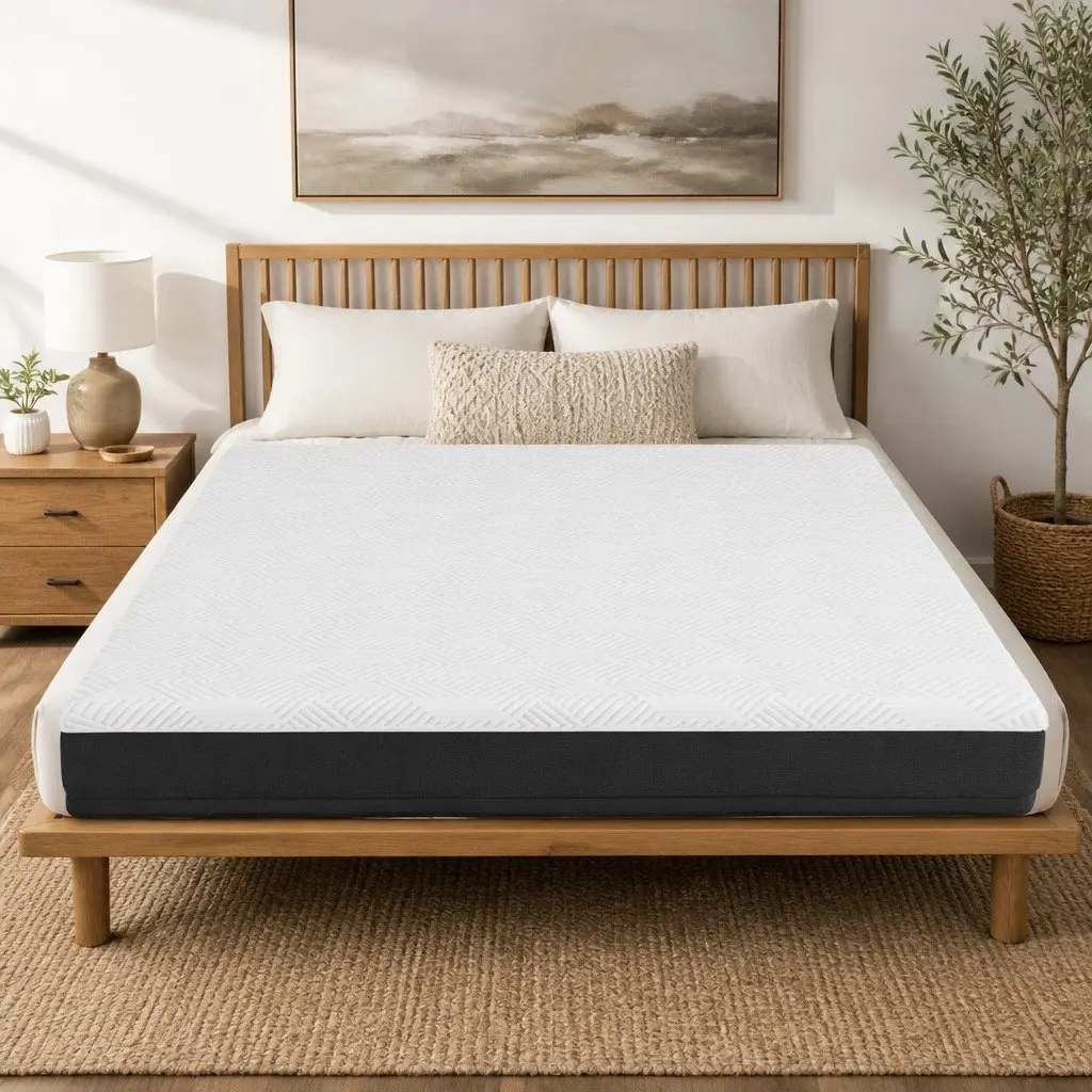 Memory Foam Mattress Pad Gel Cooling Double Hypoallergenic 20cm White