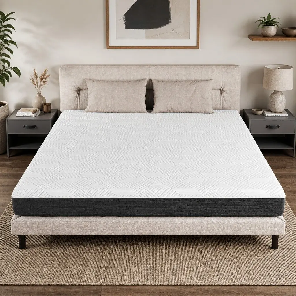 Memory Foam Mattress Pad Gel Cooling Double Hypoallergenic 20cm White