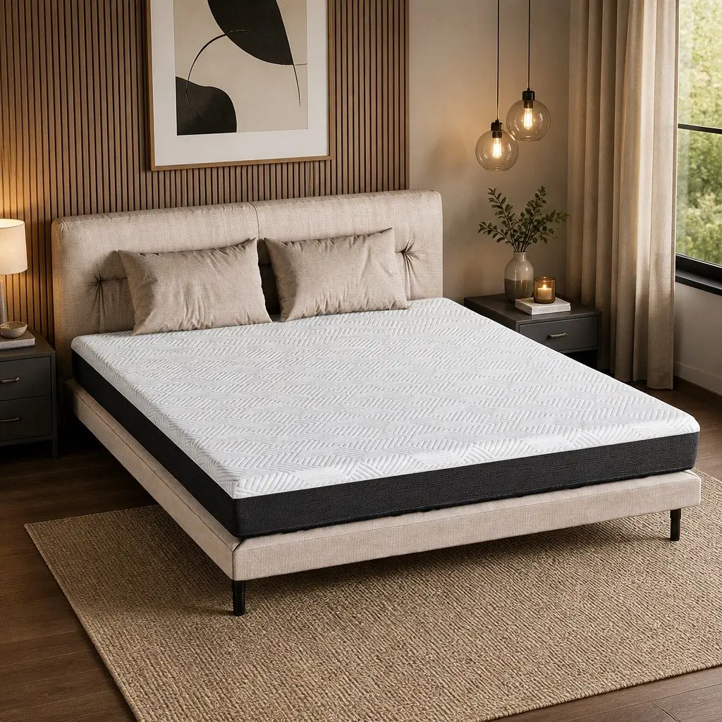 Memory Foam Mattress Pad Gel Cooling Double Hypoallergenic 20cm White