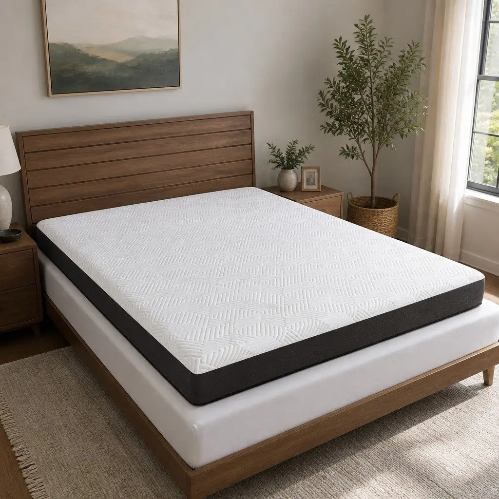Memory Foam Mattress Pad Queen Cooling Hypoallergenic 20cm White Breathable