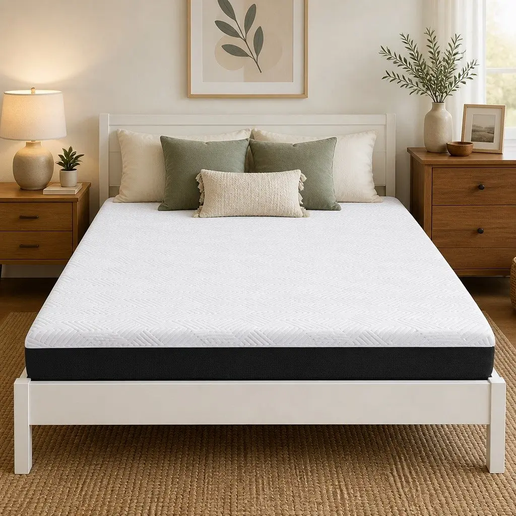 Memory Foam Mattress Pad Queen Cooling Hypoallergenic 20cm White Breathable