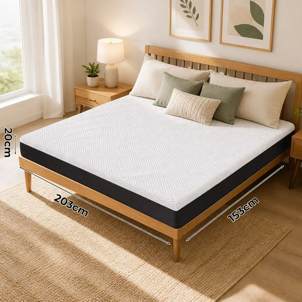 Memory Foam Mattress Pad Queen Cooling Hypoallergenic 20cm White Breathable