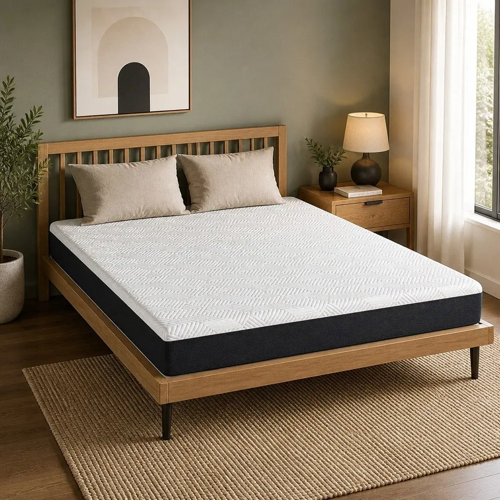Memory Foam Mattress Pad Queen Cooling Hypoallergenic 20cm White Breathable