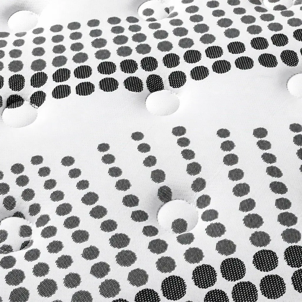Pocket Spring Mattress Hybrid Foam Support Double Bed Medium Firm 7 Zone White and Black