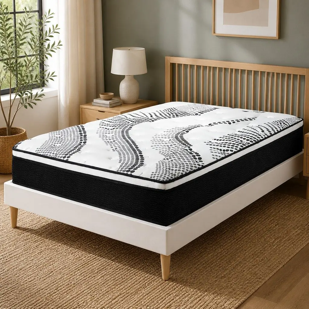 7 Zone Pocket Spring Mattress 32cm King Single Hybrid Foam Support Bed