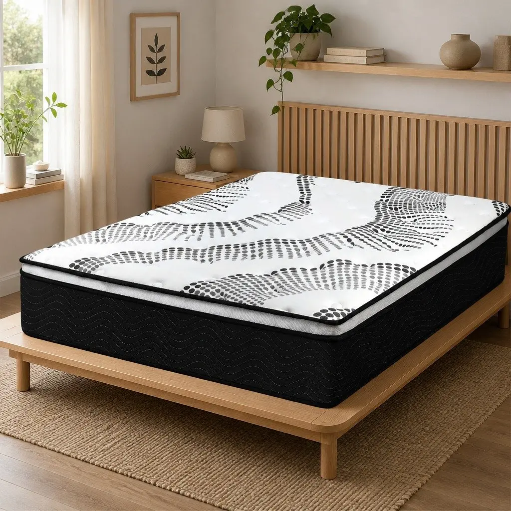 Queen Mattress 7 Zone Pocket Spring Medium Firm Hybrid Foam Support Bed