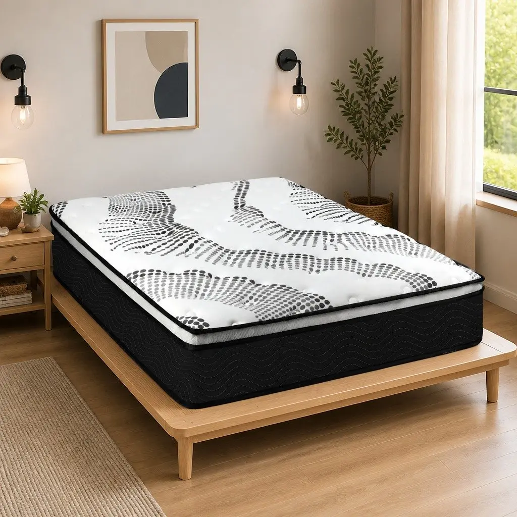 Queen Mattress 7 Zone Pocket Spring Medium Firm Hybrid Foam Support Bed